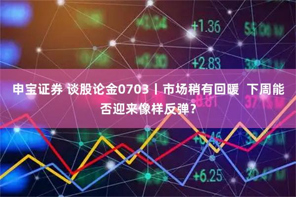 申宝证券 谈股论金0703丨市场稍有回暖  下周能否迎来像样反弹？